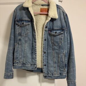 Levi's Light Blue Denim Jacket with Sherpa Lining
